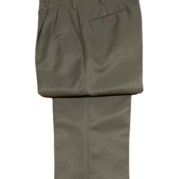Maxini Collezione Pleated Front Dress Pants Slacks Brown, Gray, Tan Men's 32W - Picture 3 of 9